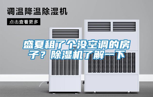 盛夏租了個沒空調的房子？除濕機了解一下